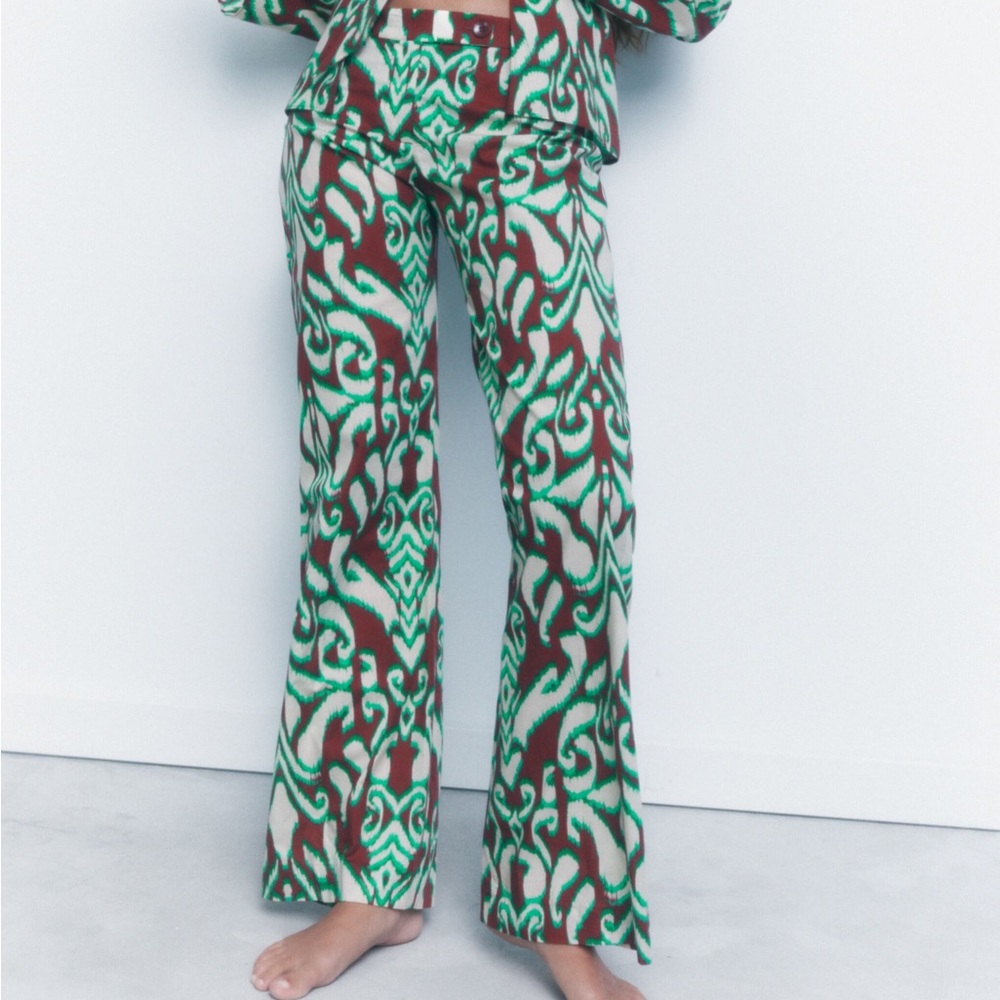 ZARA COTTON PRINTED PANTS